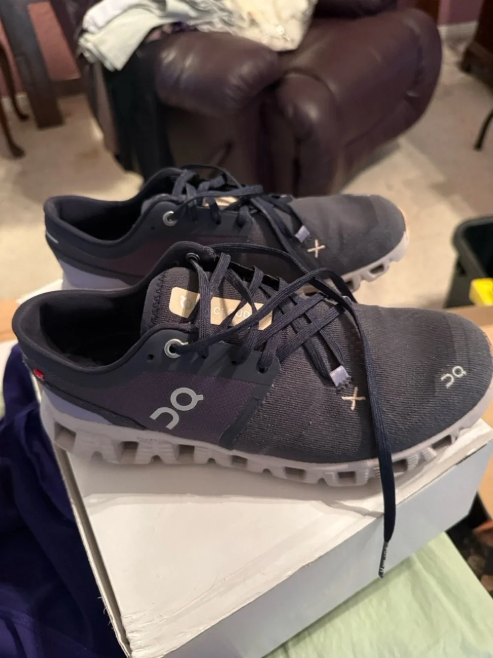 On Cloud Women's Blue w/Lavender Running Shoes - Picture 6 of 7